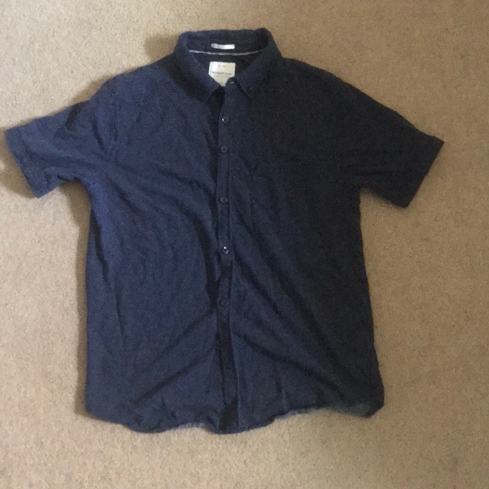 Blue button down tshirt
